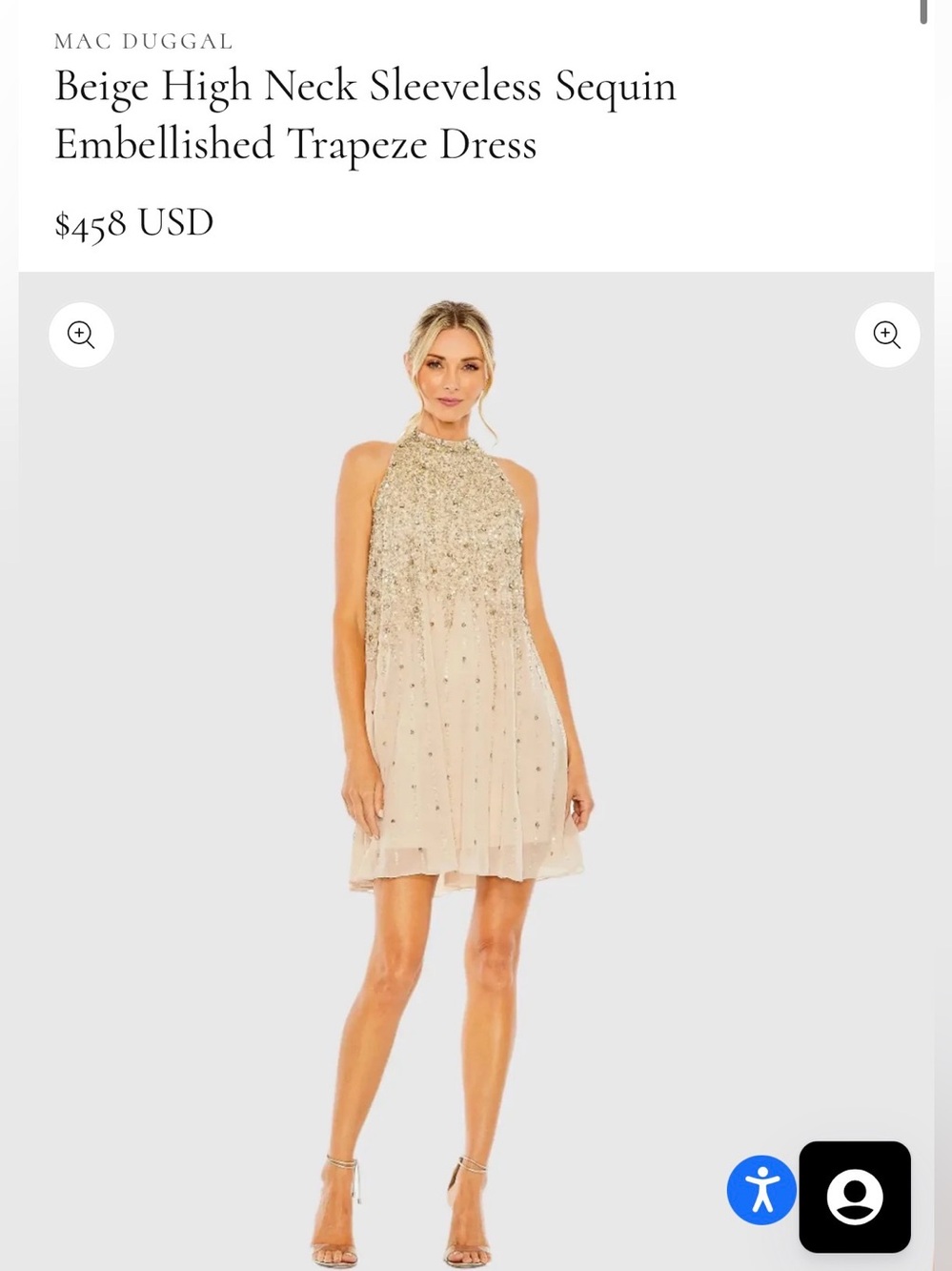 NWT Mac Duggal $458 Trapeze Dress - Picture 2 of 8